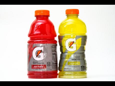 AP 
Bottles of Gatorade are pictured, a 32 fluid ounce and a 28 fluid ounce,  on June 6.