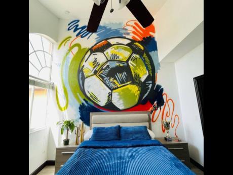 A look at the exciting football mural this talented artist painted for her nephew.