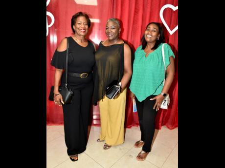 From left: Jacqueline Rhodes, Tansy McPherson and Carolyn Clarke were ready for the Bring Back the Love experience last Saturday at the Courtleigh Auditorium.