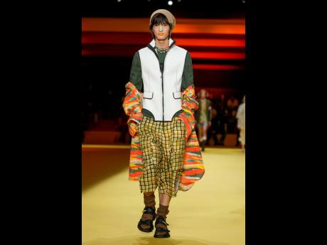Layering various items of clothing was a major theme seen in the Dsquared2 men’s collection.