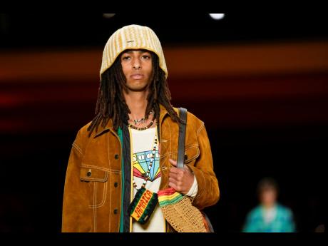 A model wears a creation as part of the Dsquared2 men’s Spring/Summer 2023 collection. 