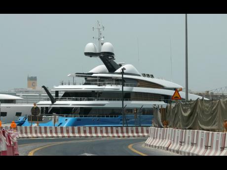 
The ‘Madame Gu’ superyacht, owned by Russian parliamentarian Andrei Skoch, is docked at Port Rashid terminal in Dubai, United Arab Emirates, on Thursday, June 23.