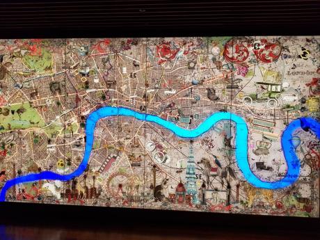 Map of London in the Hu Tong reception area.