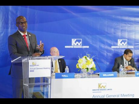 Kingston Wharves Limited CEO Mark Williams at the port company’s recent annual general meeting.