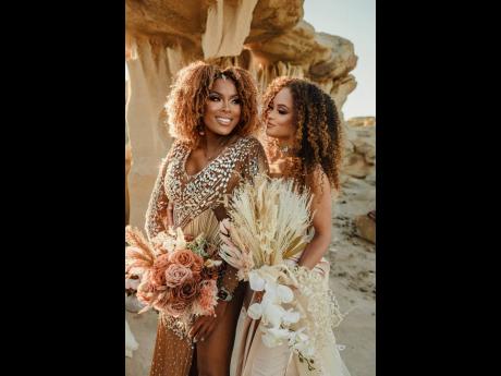 Veronica (left) and wife Bridgette looking swell at their wedding ceremony in New Mexico.