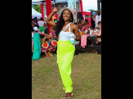 Left: Digital Content Creator Tahjaera Thompson dressed for a day of fun in the sun at the Jamaica Rum Festival, held at The Aqueduct in Rose Hall, Montego Bay.