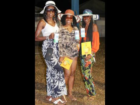 Hats off to these glowing beauties (from left): Shana-Gaye Gordon, Jodi-Ann Jonas, and Ariel Perkins, who decided to don fashionably fitted hats, whether in the sun or in the shade.