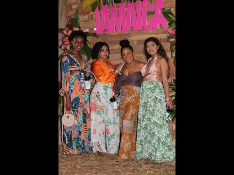 From left: Daniele Thomas, Candace Thomas, Chanice Treasure, and Sade Johnson showed off their island festival style.