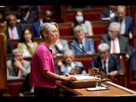 French Prime Minister Elisabeth Borne delivers a speech at the National Assembly, in Paris, France, Wednesday, July 6, 2022.