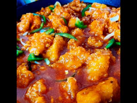 Sweet and sour chicken is a popular lunch option. 