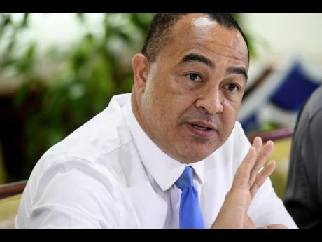 Dr Christopher Tufton, minister of health and wellness, speaks at a Gleaner Editors' Forum on health financing last week.
