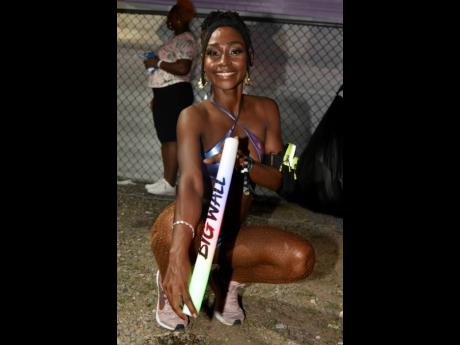Treshawna Hutchinson smiles for the camera at Sunday’s  staging of Big Wall. The popular carnival after-party, which made its debut at the carnival in 2021, will return to Miami Carnival.