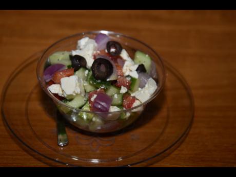 The Greek salad cup. 