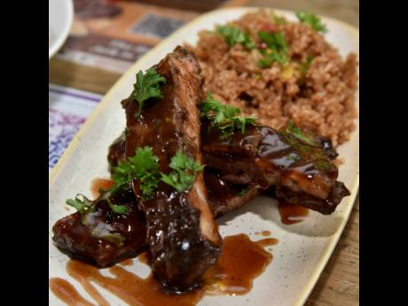 The jerked ribs and pineapple coconut fried rice was a great pairing.
