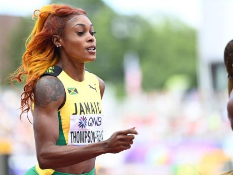 Jamaica’s Elaine Thompson Herah cruises through her first-round 100-metre race at the World Athletics Championships at Hayward Field, Eugene, Oregon, yesterday.