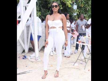 Sharlene Gichie posed for our camera at the White & Early breakfast party, held at Tropical Bliss in Montego Bay on Sunday.