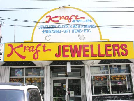 The storefront of Kraft Jewellers at Premier Plaza in Kingston.