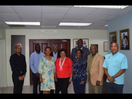 A delegation from The Bahamas, led by its Honorary Consul for the Commonwealth of The Bahamas in Jamaica, Alveta Knight (front row, left), recently met with executives of the Shipping Association of Jamaica (SAJ) to discuss the establishment of bilateral r