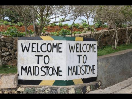 The sign which welcomes visitors to the Maidstone community in northwestern Manchester.