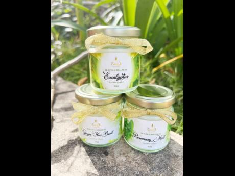 Highlighting the flexibility in Ewicks Ja’s scented range, this candlemaker and entrepreneur created a health and wellness collection, comprising eucalyptus, ginger, Thai basil and rosemary mint.