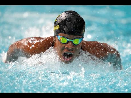 Zaneta Alvaranga of Jamaica competes in her women’s 100 metres butterfly heat at the Commonwealth Games in Sandwell Aquatics Centre in Birmingham, England yesterday.