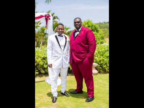 Ruel Hamilton (right), was honoured to stand in the role of best man for the groom. 