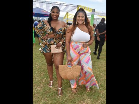 All work and no play would make Le Champ Cosmetics owner Shanique Ellington and The In Crowd queen Shackeria Williams dull girls. So they got dressed for the party playground at Grizzly’s Plantation Cove last Saturday.