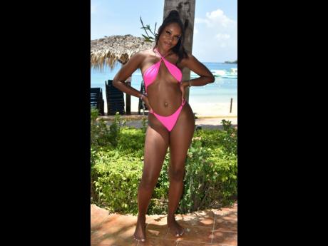 Social media influencer Jade-Ann Sinclair wasted no time in kicking off her sandals at the Puerto Seco Beach Park where she attended Zimi Seh Beach.