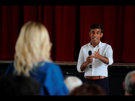 Rishi Sunak at an event in Ribble Valley, as part of the campaign to be leader of the Conservative Party and the next prime minister of England, on Monday, August 8.