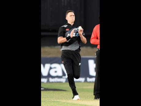 New Zealand’s top fast bowler Trent Boult in action during Wednesday’s first T20 International at Sabina Park.