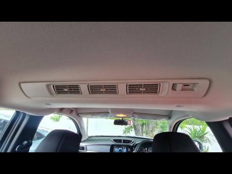 Roof-mounted A/C vents. 
