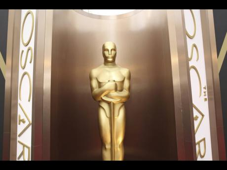 An Oscar statue is displayed at the Oscars at the Dolby Theatre in Los Angeles.