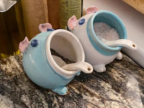 Pig salt and pepper holders are a great talking point.