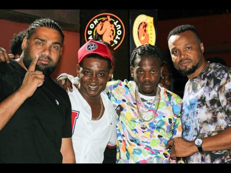From left: Romeich Major; Biilboard Selector Boom Boom; First Nation hitmaker Jahshii and Red Stripe and Dragon Stout Brand Manager Nathan Nelms.