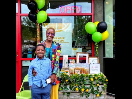 Mother-son duo Venice and Jasir Simpson awarded for Jamaican Ginger Lemonade in Alaska.