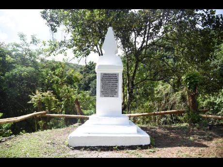 The monument built in honour of stalwart C.E. Randall.