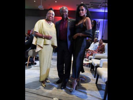 United States Ambassador to Jamaica Nick Perry is flanked by Minister of Culture, Gender, Entertainment and Sport Olivia Grange (left) and Miss World 2019 Toni-Ann Singh. 