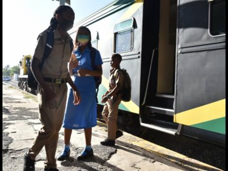 Only three students arrived on the train from Linstead to Spanish Town, St Catherine, yesterday morning as the new school year began. No passenger had arrived on the one three minutes earlier, which covered the Old Harbour route.