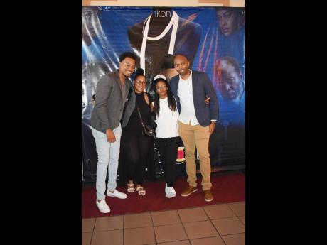 Director of ‘Raw Materials’ Sosiessia Nixon-Kelly (second left), steps into the spotlight with Wentworth Kelly (left), her supportive husband and production director and cinematographer at ikon Media Media; Horane Henry (right), executive producer and 