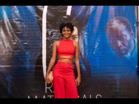 Actress Quera South stunned in red. 