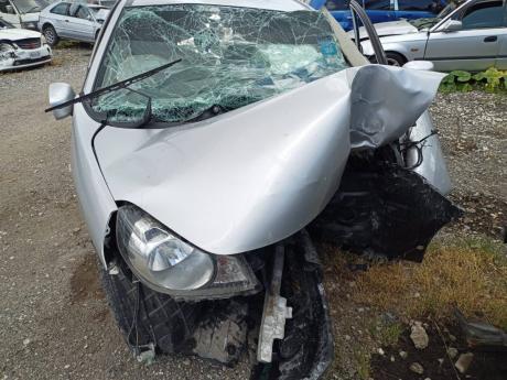 The ill-fated car in which five members of the Thompson family were travelling on Thursday night when tragedy struck. Three occupants of the vehicle died, while the other two remain hospitalised.