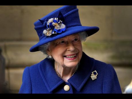 In this October 2021 photo Britain’s Queen Elizabeth II, leaves after attending a Service of Thanksgiving to mark the Centenary of the Royal British Legion at Westminster Abbey, in London.