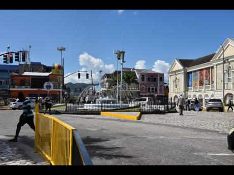 The usually congested Sam Sharpe Square in Montego Bay was free of illegal vendors and taxi operators, creating a pleasant experience for pedestrians, last week.