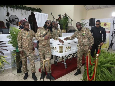 The army of pallbearers for Leonard ‘Merciless’ Bartley at his funeral service held September 17 at St Gabriel’s Anglican Church Hall.