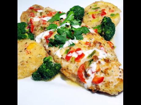 Another one of the self-taught chef’s recipe, the coconut buttermilk basa fIsh.