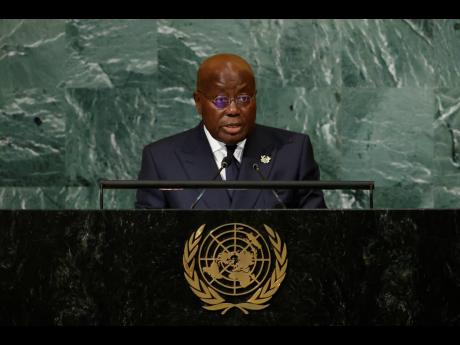 President of Ghana Nana Akufo-Addo addresses the 77th session of the United Nations General Assembly.