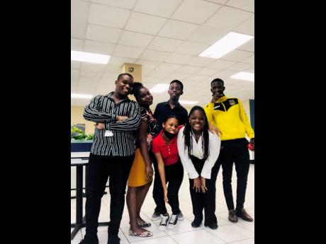 
During her time at The Gleaner Oakley-Williams had the opportunity of meeting other summer interns working in various parts of the company. From left : Dave Hinds, Jodie-Ann Nembhard, Adiel Campbell, Dana Brown , Kerese Oakley Williams, Tajae Medwinter to