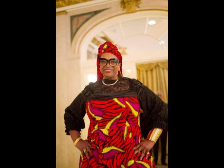 Janice Hart of Yale Hospital, a regular AFJ supporter, was regal in a printed dress and matching head wrap.