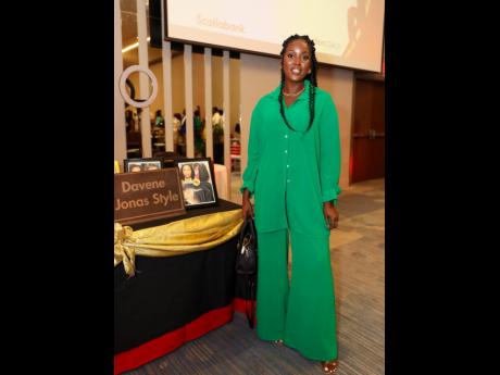 Davene Jonas, owner of Davene Jonas Style and 2022 Scotiabank Vision Achiever participant, was elegant in a flowy green set.