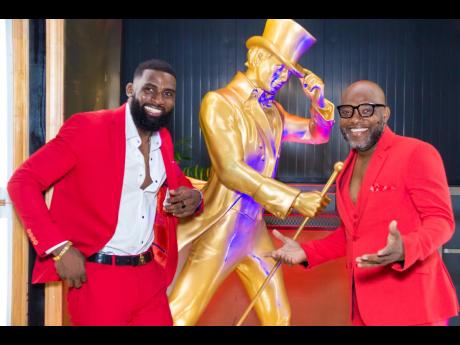 Social media influencer and model Andre Estafan and fashion designer Carlton Brown were bold in red suits. 